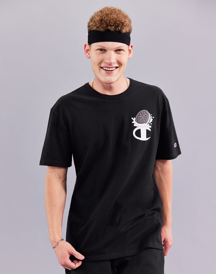 Champion Oreo® Heritage Short-Sleeve Dunk Erkek Tişört Siyah ( NKPOWU897 )